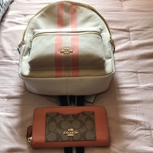 Coach backpack purse and matching wallet